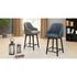 Terry Fabric Swivel Counter Stool, Black Herringbone by New Pacific Direct