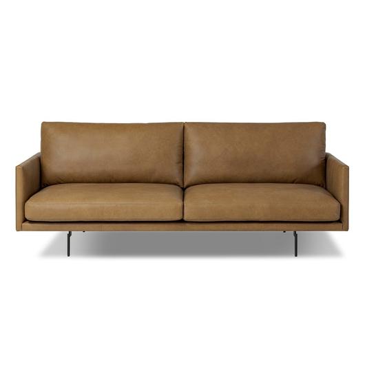 Melle Sofa In Lipari Camel And Ebony Steel by Four Hands