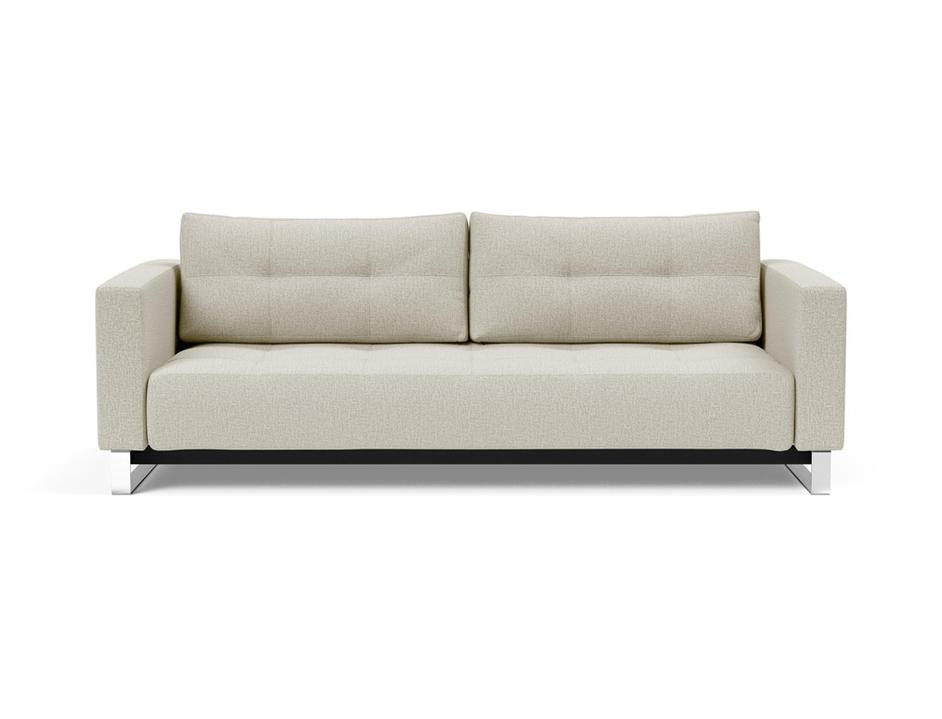 CASSIUS D.E.L. SLEEPER SOFA in MIXED DANCE NATURAL FABRIC WITH Chrome legs 527 by INNOVATION USA
