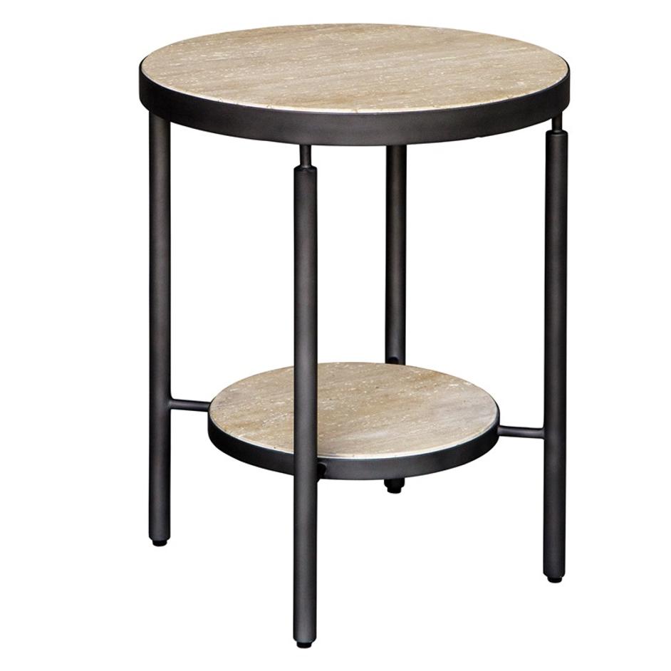 Dauntless Travertine Side Table by Uttermost