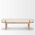 Sohan Light Brown Elm Wood w/ Oatmeal Fabric Bench by Mercana