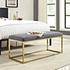 Russell Fabric Bench In Gold Gray by Modway Furniture