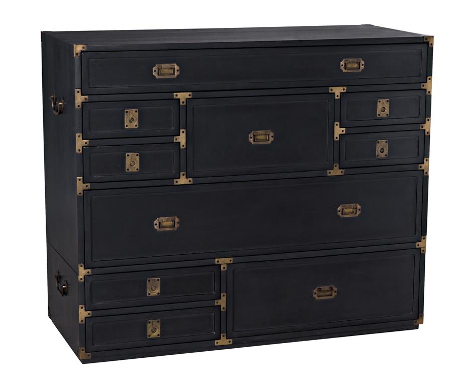 Charles Chest in Pale Mahogany with Brass Handles by Noir Furniture