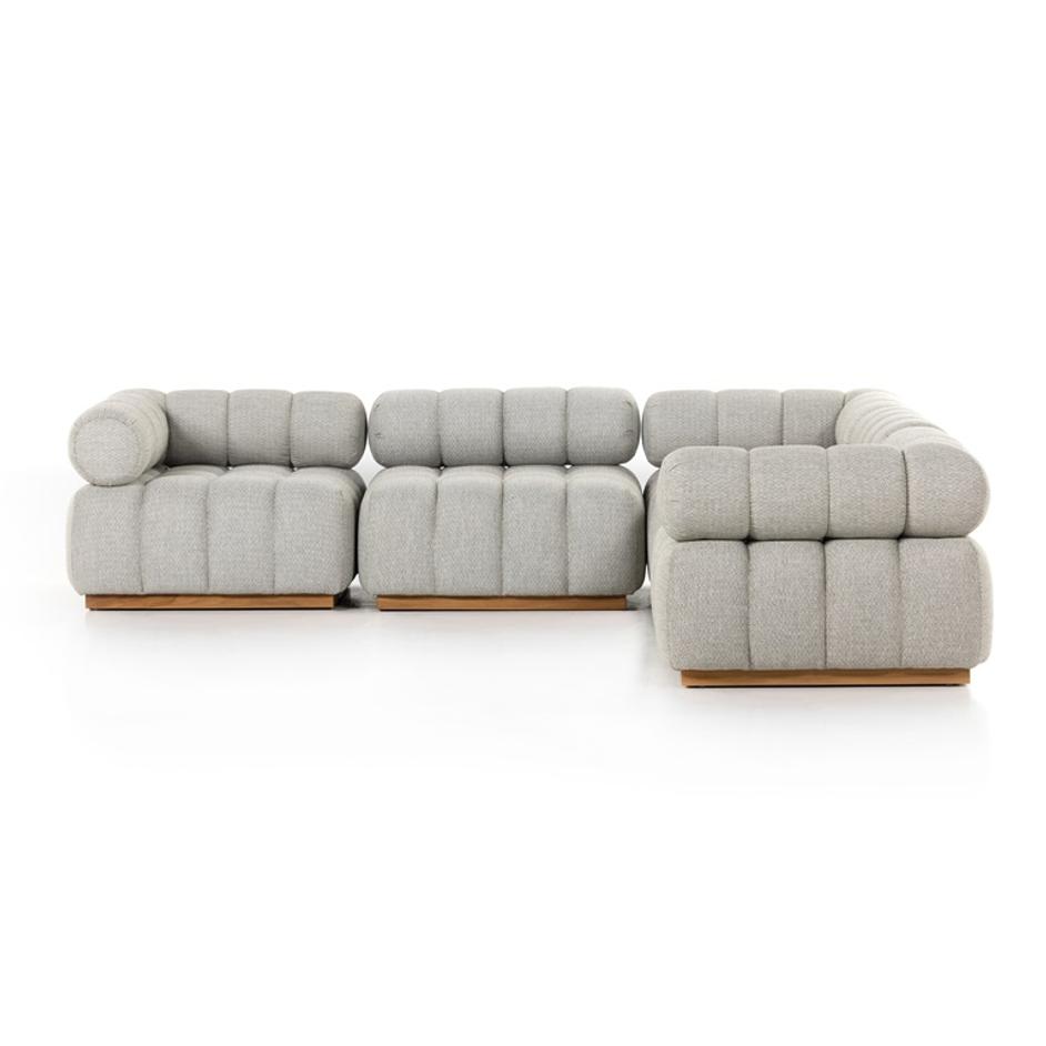 Roma Outdoor 5pc Sectional In Faye Ash by FOUR HANDS