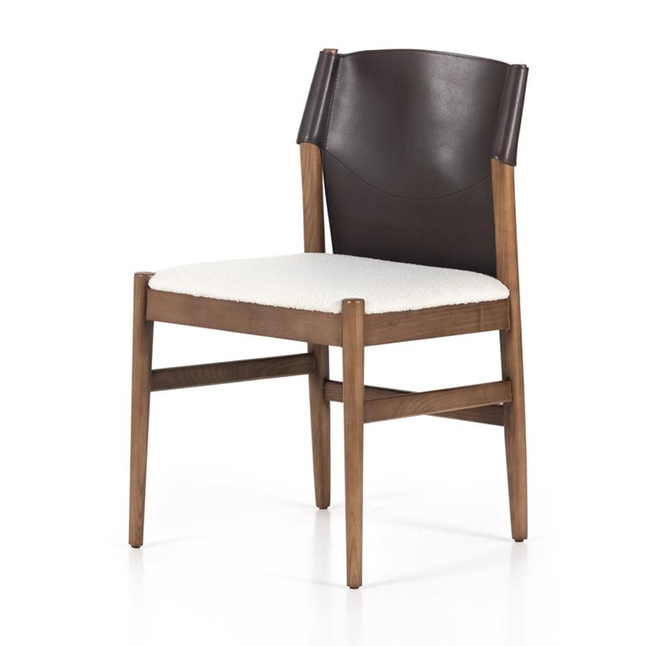 Lulu Armless Dining Chair In Espresso Leather by FOUR HANDS