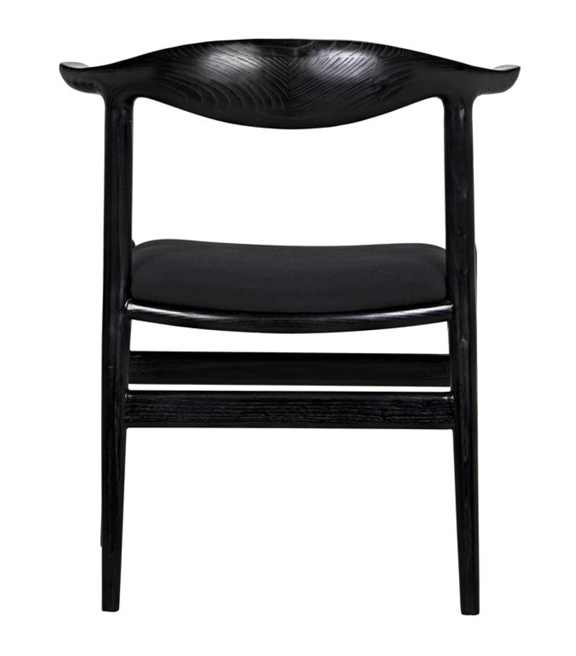 Boone Sungkai/Mindi Chair in Charcoal Black with Black Cotton Fabric by Noir Furniture