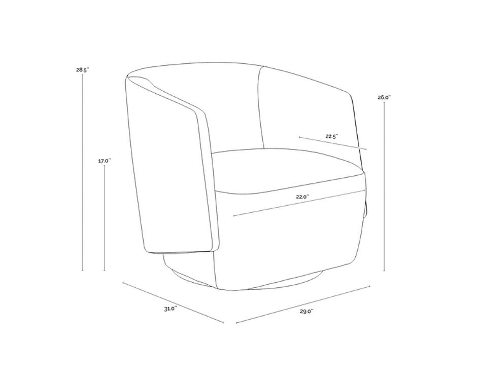 SARINA SWIVEL LOUNGE CHAIR - MEG TAUPE / MEG GOLD by Sunpan