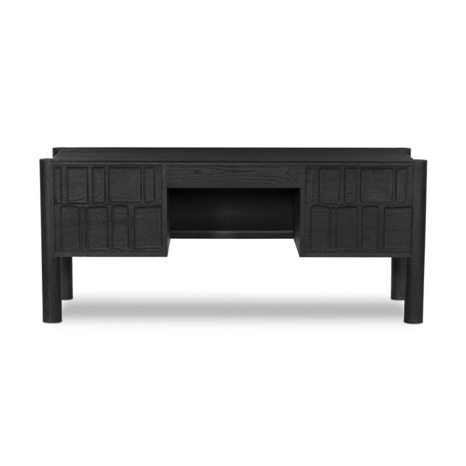 Ezri Desk - Carved Black Oak by Four Hands