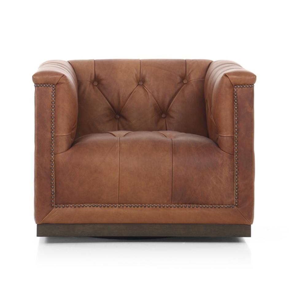 Maxx Swivel Chair In Heirloom Sienna by FOUR HANDS
