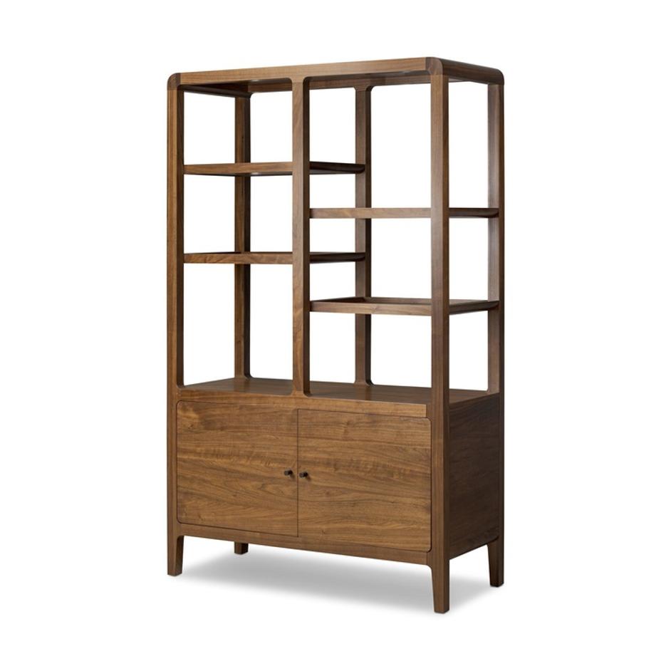 Hawkes Bookcase - Dark Walnut Solid by Four Hands