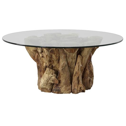 Driftwood Glass Top Large Coffee Table by Uttermost