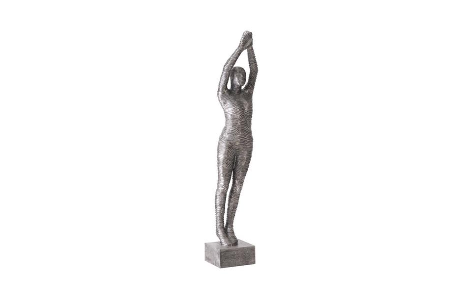 Standing Diving Sculpture, Black/Silver, Aluminum by PHILLIPS COLLECTION