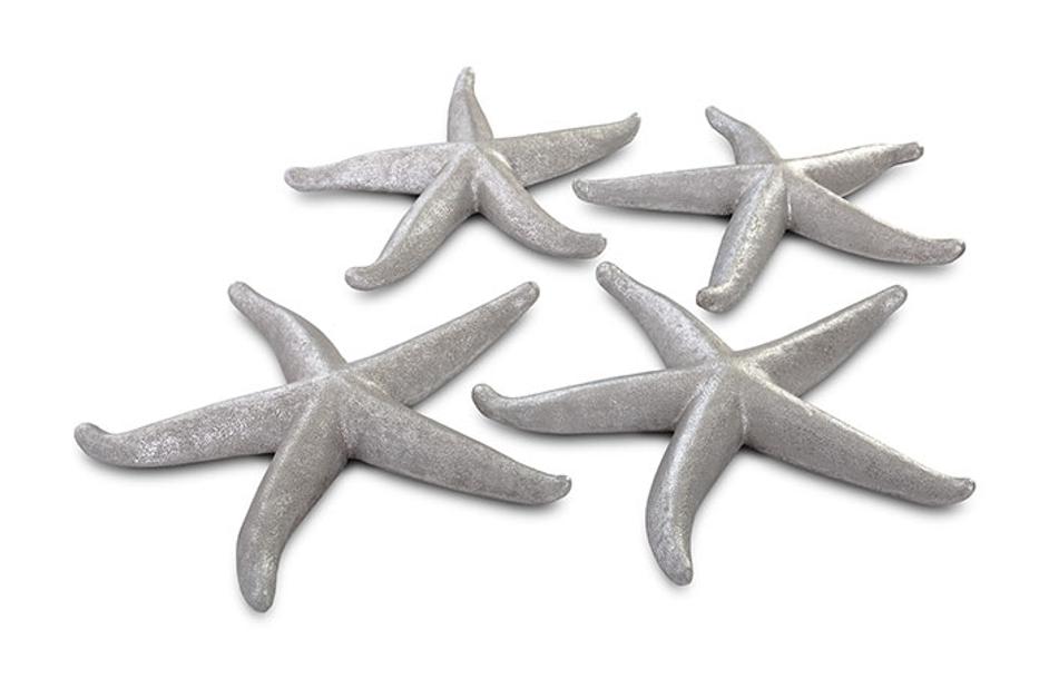 Star Fish, Silver Leaf, Set of 4, LG by PHILLIPS COLLECTION
