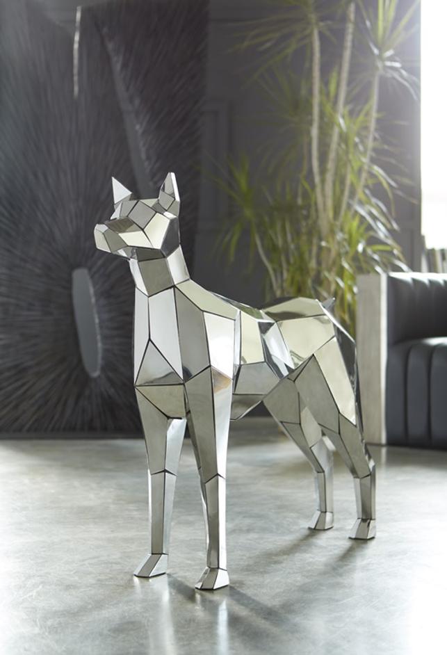 Crazy Cut Dog, Stainless Steel, Silver by PHILLIPS COLLECTION