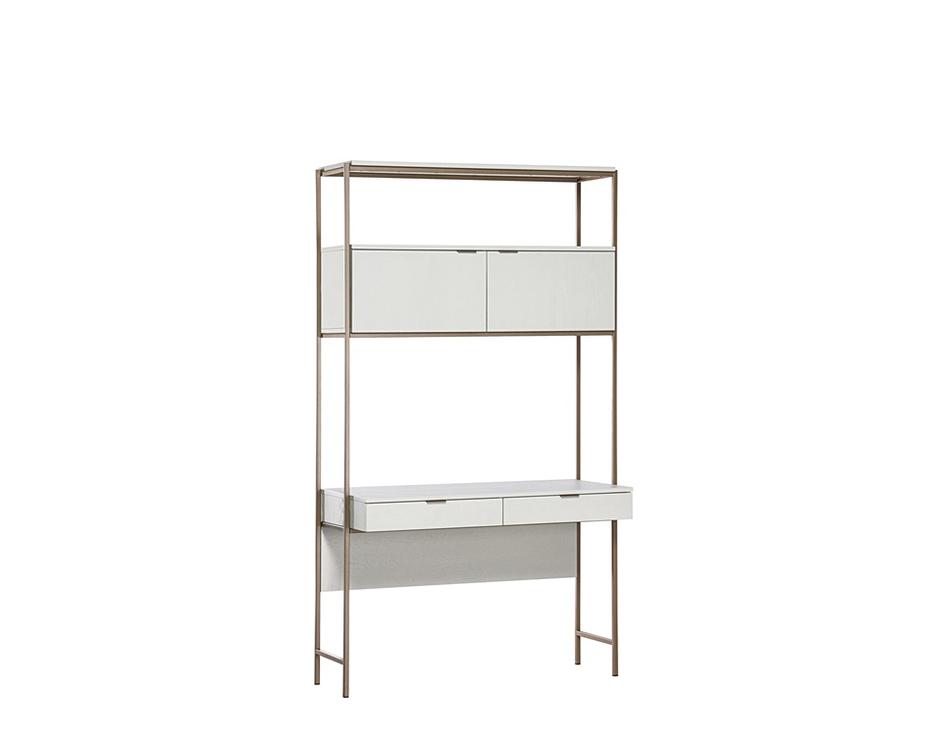 Ambrose Modular Wall Desk - Champagne Gold - Cream by Sunpan