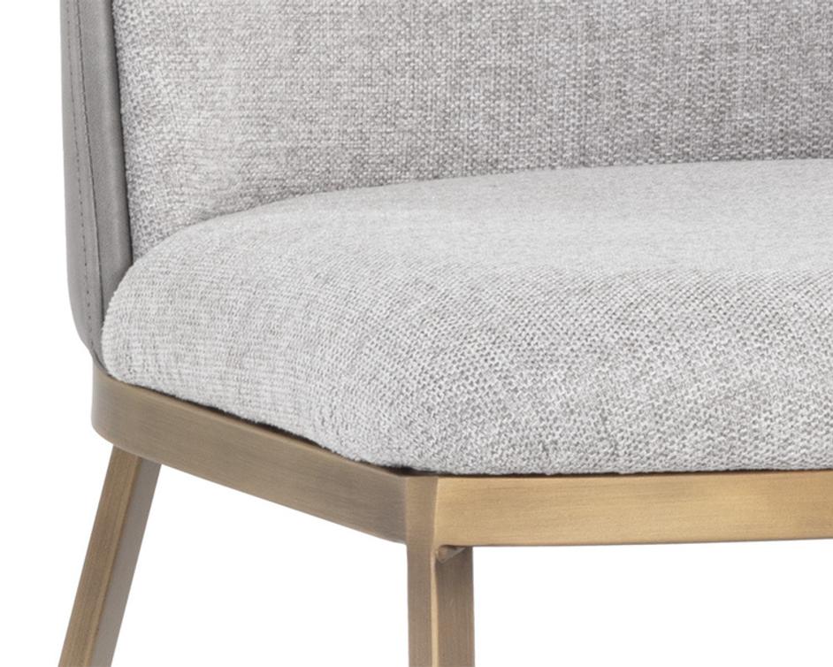 MARIE DINING CHAIR - BELFAST HEATHER GREY / BRAVO METAL by Sunpan