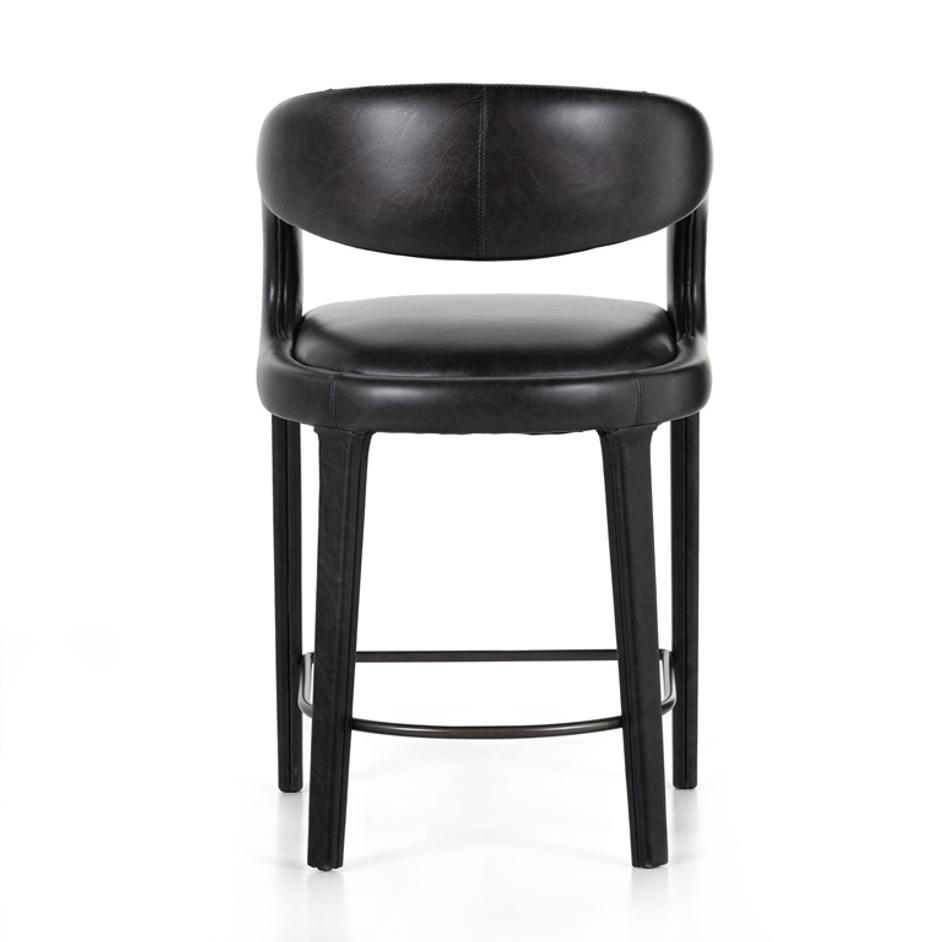 Hawkins Stool In Sonoma Black In Counter by FOUR HANDS