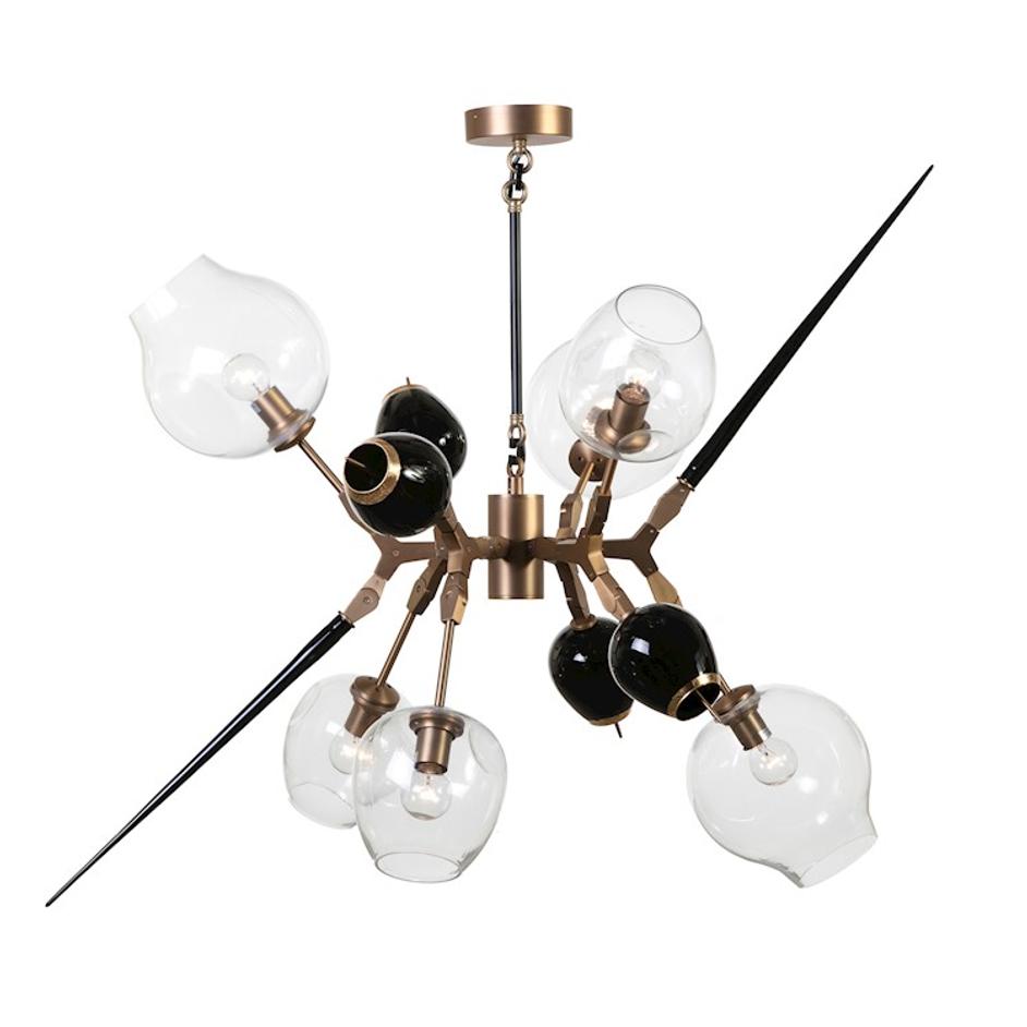 Lion Pendant Lamp - Brass/Black/Gold by Galla Home