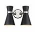 Soriano 2 Light Wall Sconce in Matte Black + Brushed Nickel Finish by Z-Lite