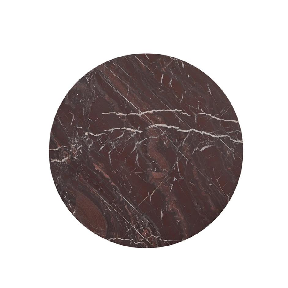 Reilly Marble Round Coffee Table - Merlot by Classic Home