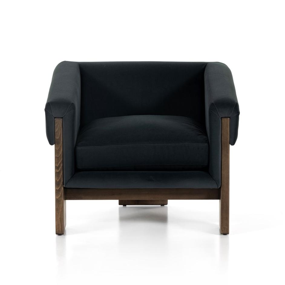 Cairo Chair In Modern Velvet Smoke by FOUR HANDS