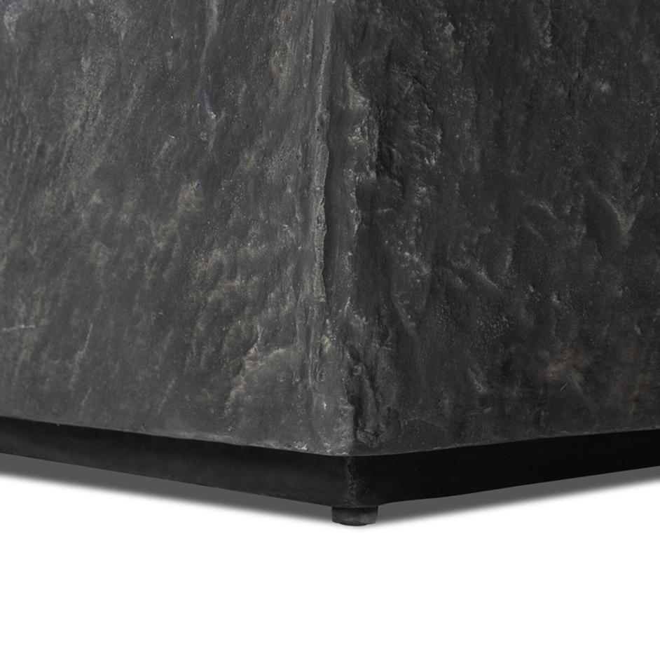 Lucius End Table In Smooth Black Concrete by Four Hands