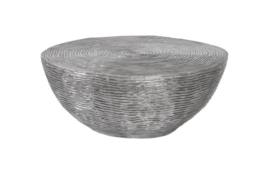 Ripple Coffee Table, Black/Silver, Aluminum by PHILLIPS COLLECTION
