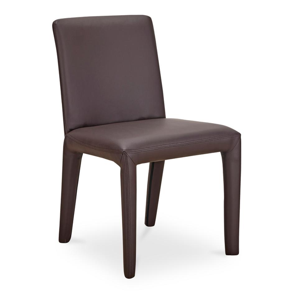 Monte Dining Chair Dark Brown Vegan Leather - Set Of Two by Moes Home