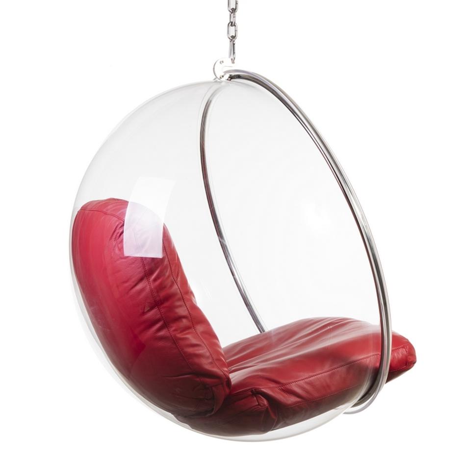 Globe chair - red leather by GALLA HOME