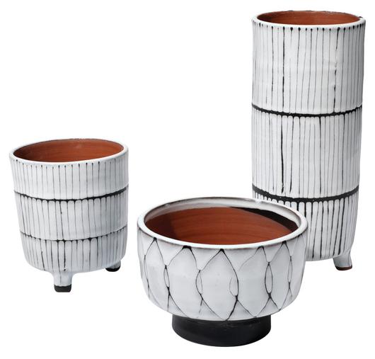 Striae Ceramic Decorative Vessels (Set of 3) by Jamie Young