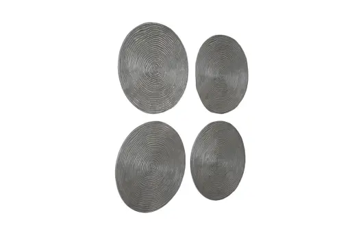 Ripple Wall Disk, Set Of 4, Resin, Large, Polished Aluminum by PHILLIPS COLLECTION