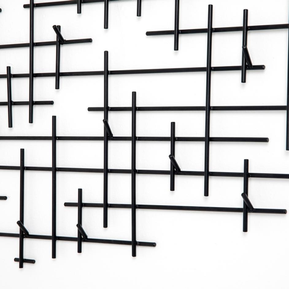 Crossin Coat Rack In Iron Matte Black by FOUR HANDS