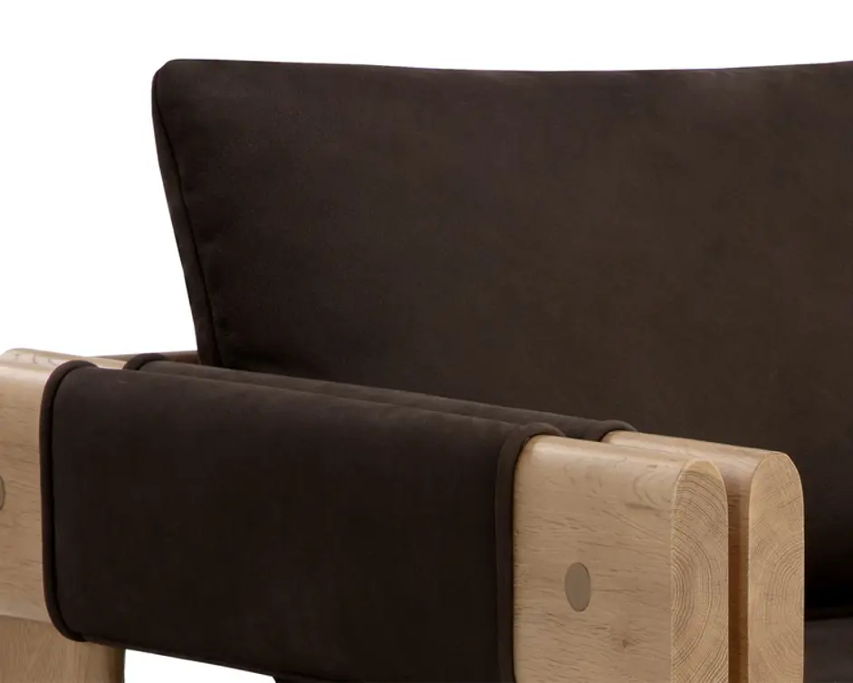 CARMICHAEL LOUNGE CHAIR - NUBUCK COCOA LEATHER by Sunpan