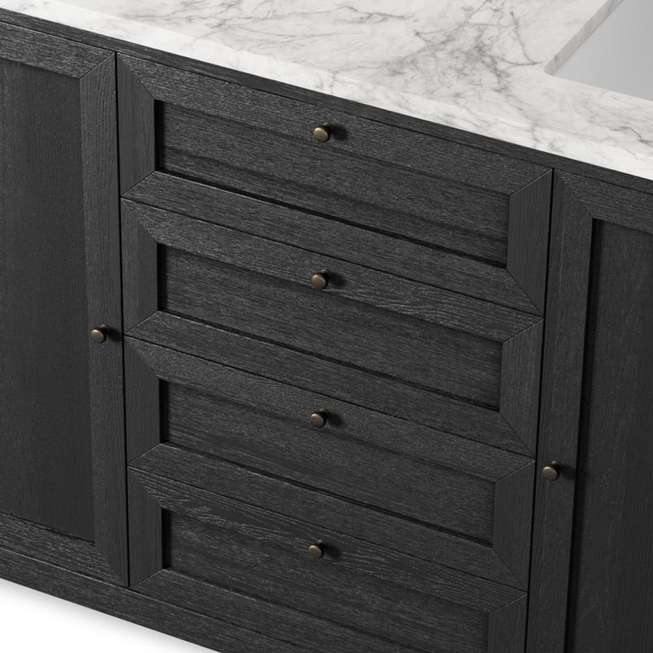 Millie Double Vanity - Satin Drifted Black Veneer by Four Hands