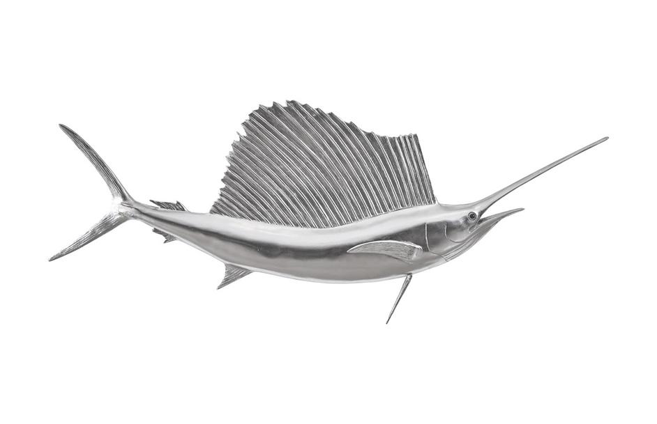 Sail Fish Wall Sculpture, Silver Leaf by PHILLIPS COLLECTION