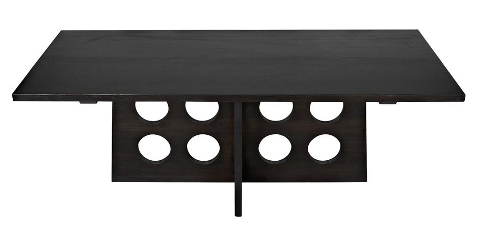 Carlo Dining Table, Ebony Walnut by Noir Furniture