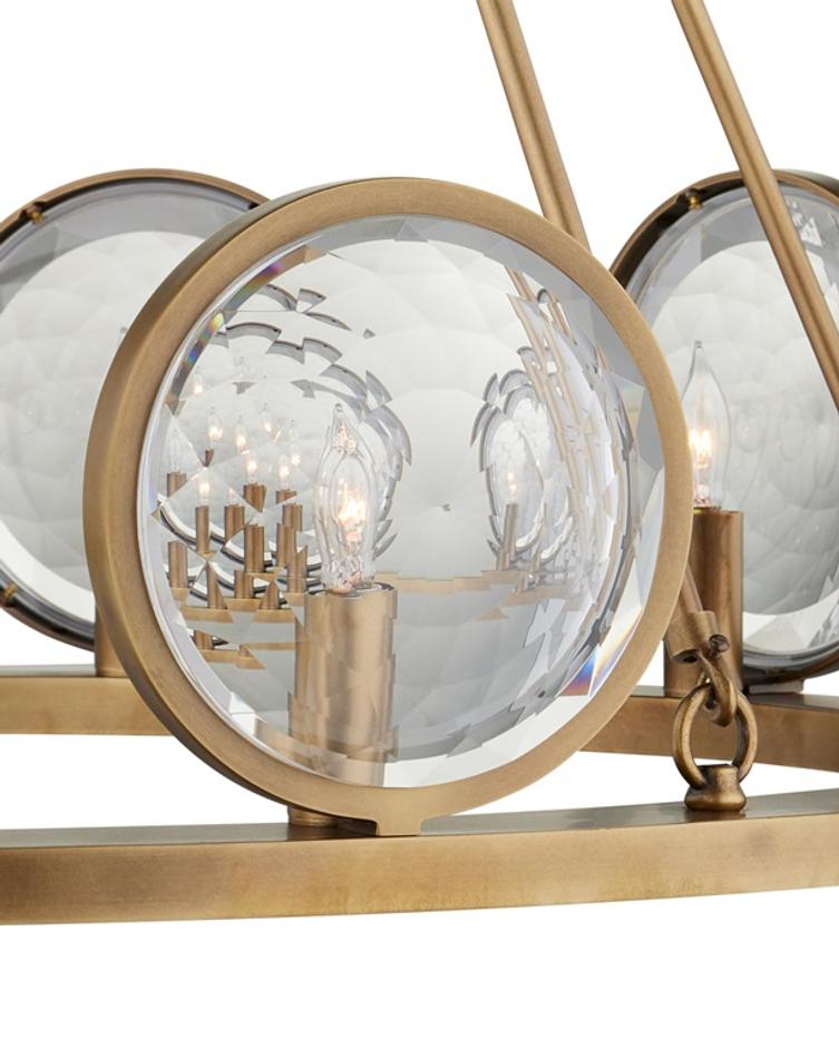 MarjieScope Chandelier In Antique Brass by Currey & Company