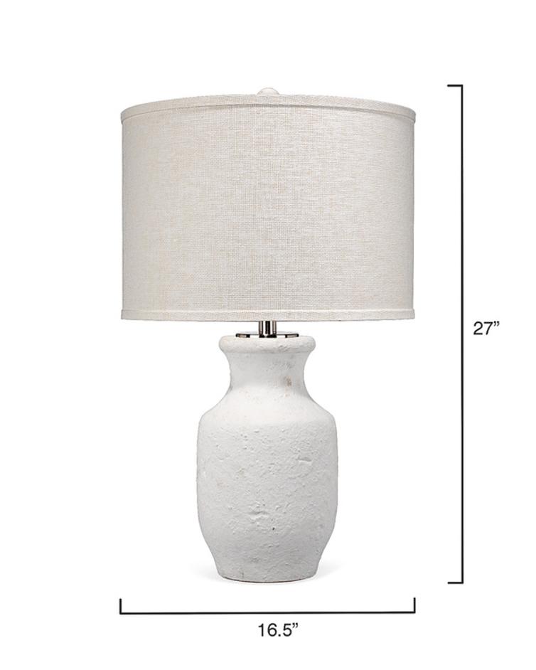 Gilbert Cement Table Lamp with Grasscloth Shade by Jamie Young