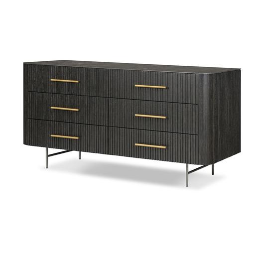Fletcher 6 Drawer Dresser - Distressed Black by Four Hands