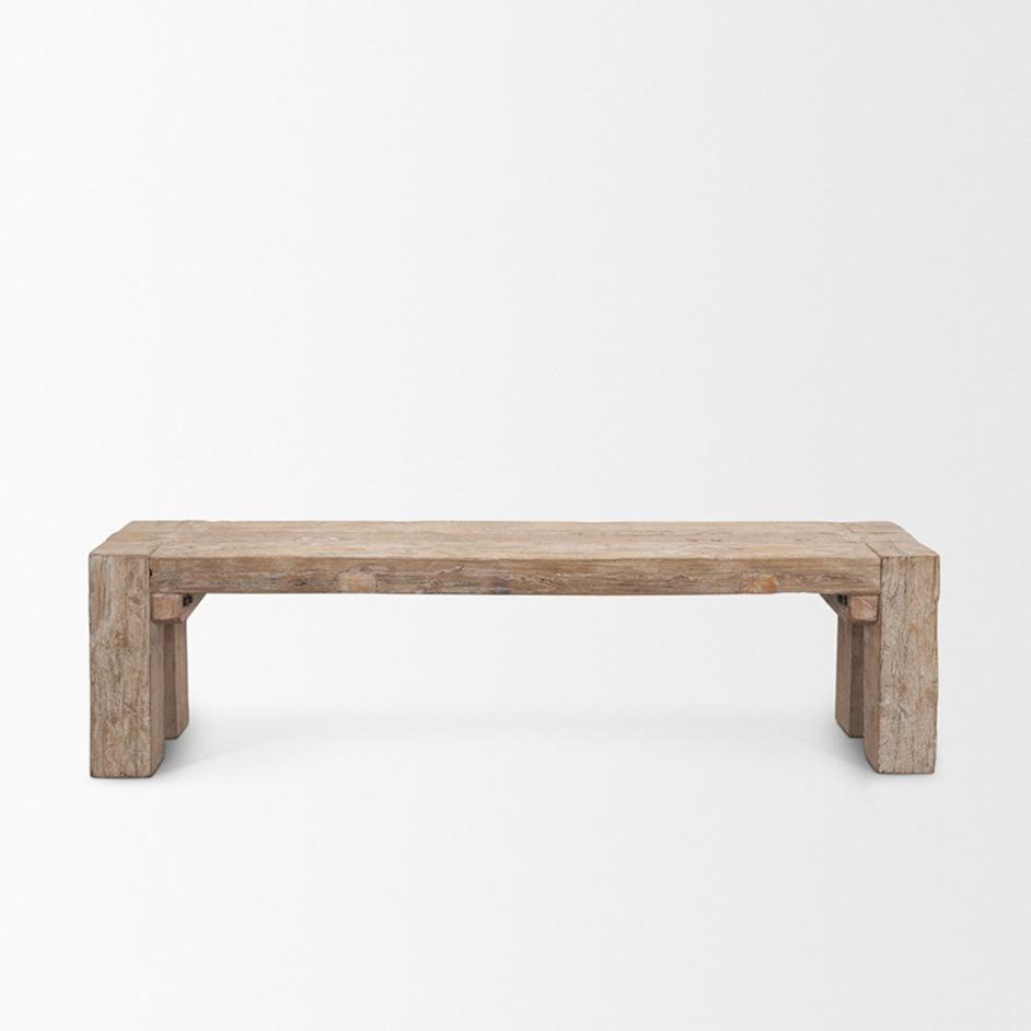 McArthur Whitewash Reclaimed Wood Bench by Mercana