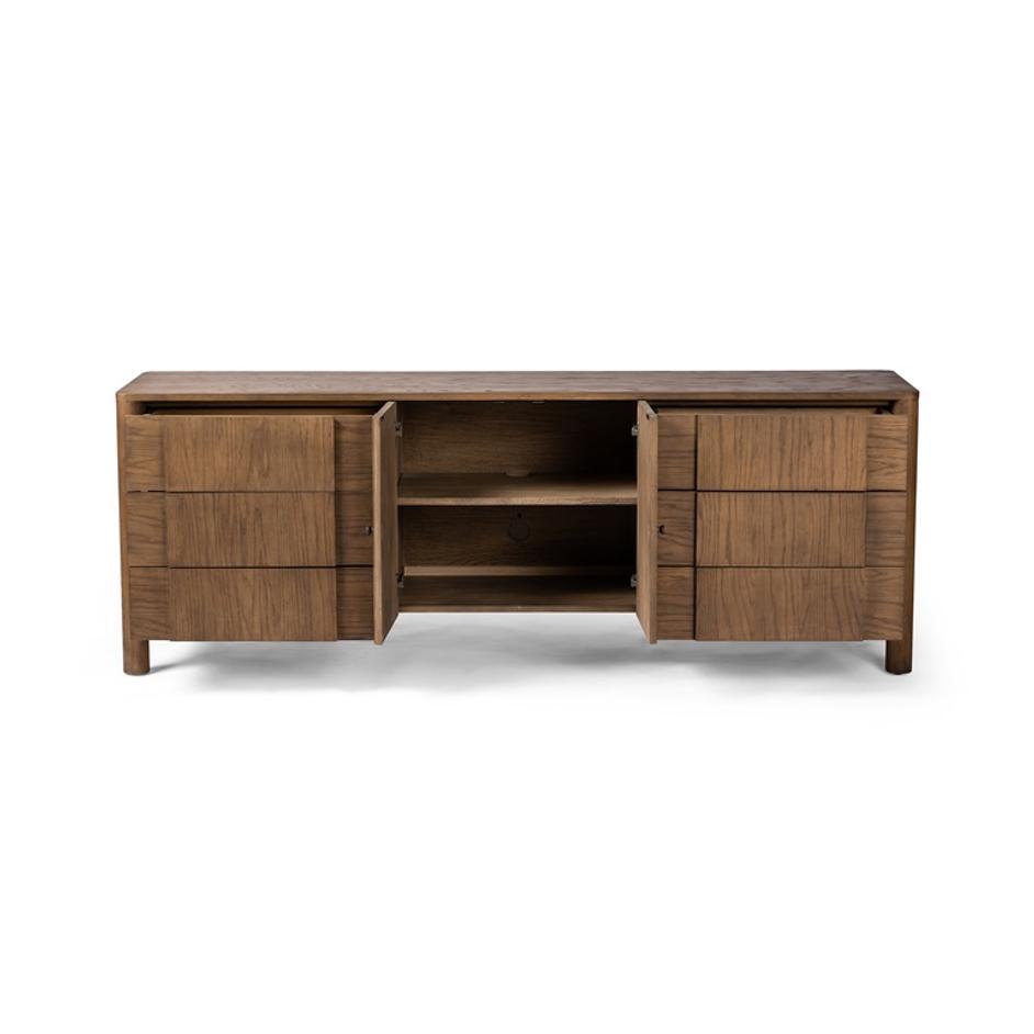 Pollard Media Console In Tan Oak by FOUR HANDS