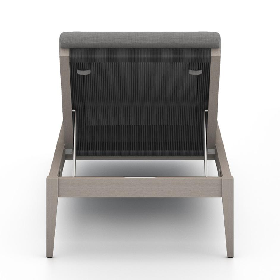 Sherwood Outdoor Chaise Lounge In Grey/Charcoal by FOUR HANDS