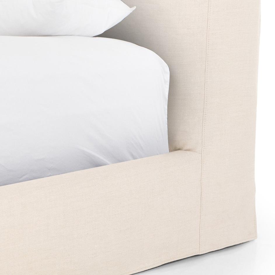 Aidan Slipcover Queen Bed - Brussels Natural by Four Hands