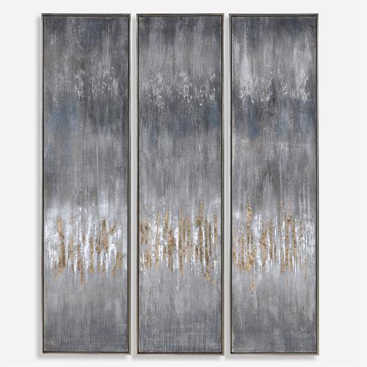 Gray Showers Hand Painted Canvases by Uttermost
