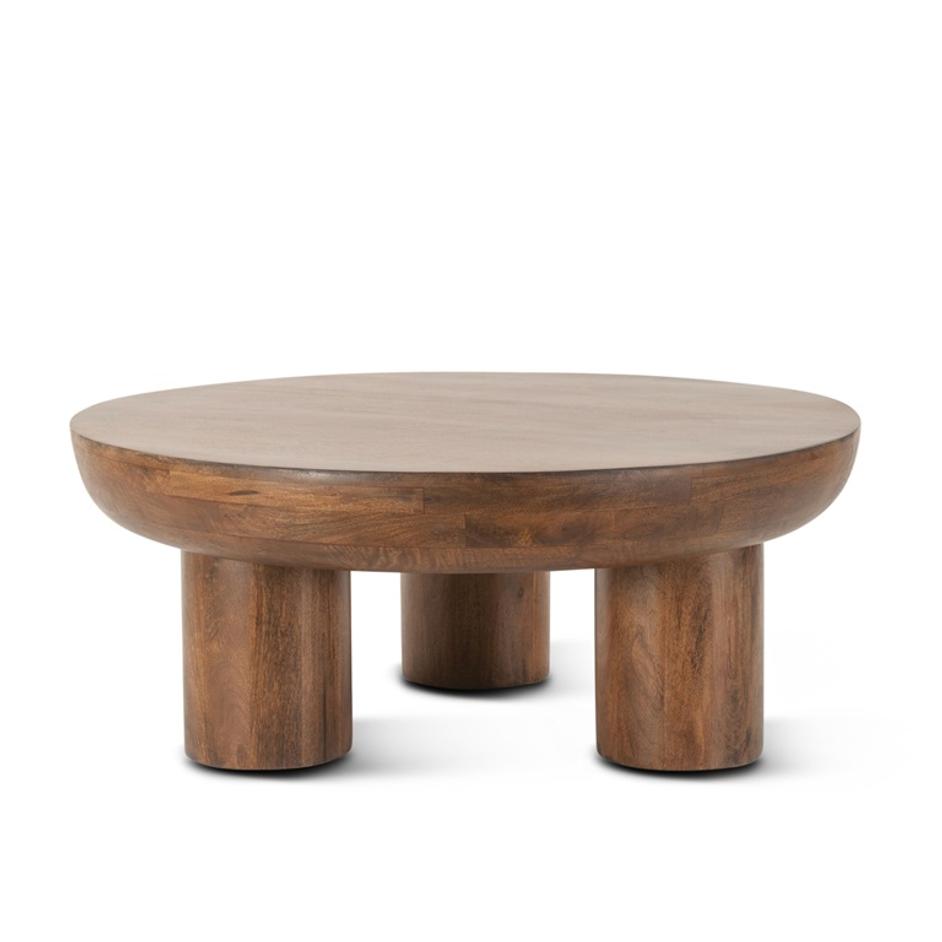 Palermo 39" Round Coffee Table Acorn Brown by Home Trends & Design
