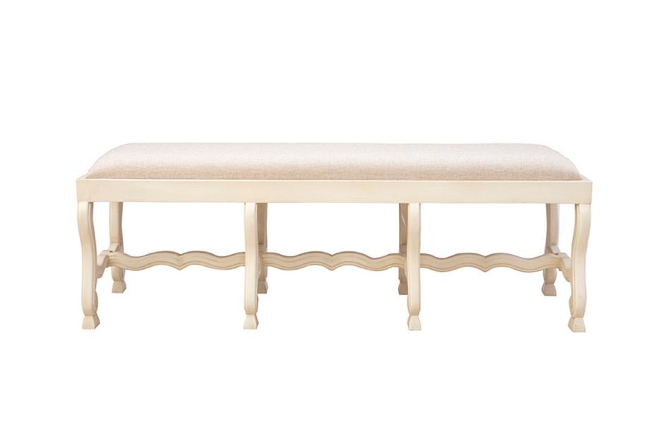 Cream Romeo Bench by Furniture Classics