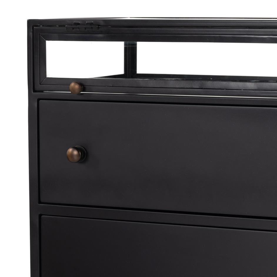 Shadow Box Nightstand In Black by FOUR HANDS