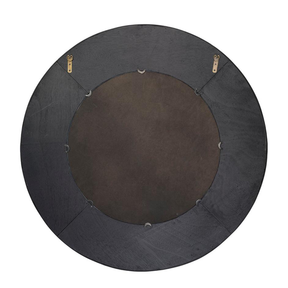 Paddock Bamboo Round Wall Mirror, Black by Jamie Young