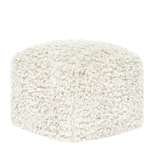 Carters Ivory Pouf 18x18x14 by Classic Home