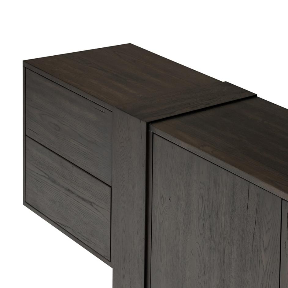 Fisher Media Console in Smoked Black Veneer' by FOUR HANDS